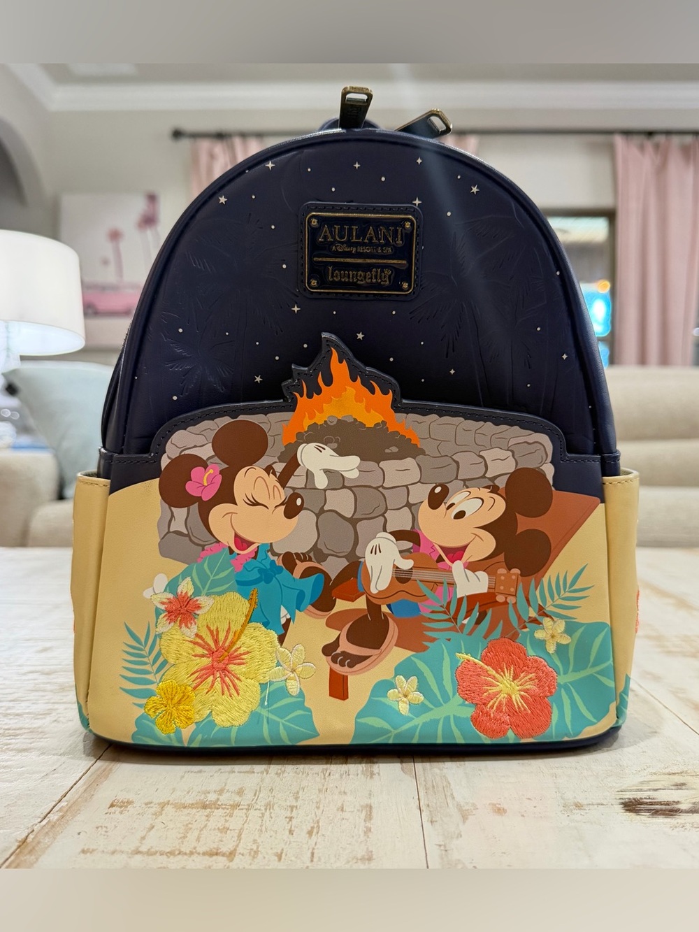 Loungefly Disney Aulani GLOW in the Dark Minnie & Mickey Campfire Mini Backpack